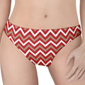 Red Beige And White Chevron Print Women's Thong