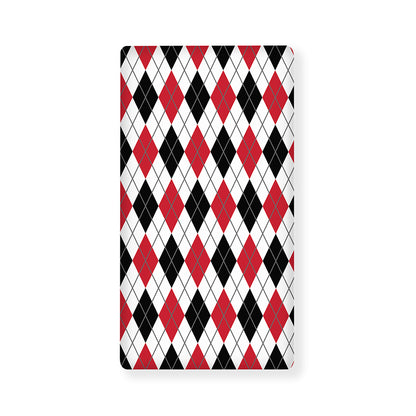 Red Black And White Argyle Pattern Print Baby Crib Sheet