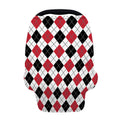 Red Black And White Argyle Pattern Print Baby Seat Cover
