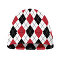 Red Black And White Argyle Pattern Print Beanie