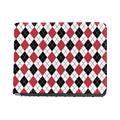 Red Black And White Argyle Pattern Print Bifold Wallet
