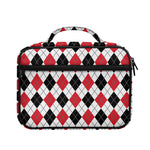 Red Black And White Argyle Pattern Print Briefcase Bible Bag