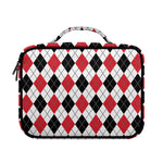 Red Black And White Argyle Pattern Print Briefcase Bible Bag