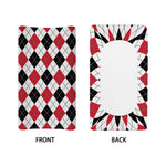 Red Black And White Argyle Pattern Print Changing Pad Cover