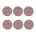 Red Black And White Argyle Pattern Print Coaster Set