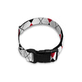 Red Black And White Argyle Pattern Print Dog Collar