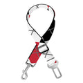 Red Black And White Argyle Pattern Print Dog Seat Belt