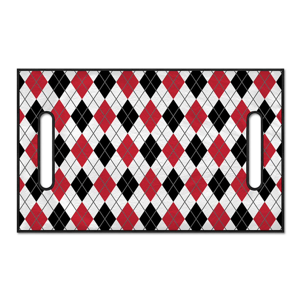 Red Black And White Argyle Pattern Print Golf Cart Seat Cover