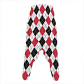 Red Black And White Argyle Pattern Print Hammer Pants