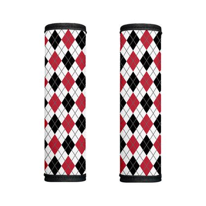 Red Black And White Argyle Pattern Print Handle Covers