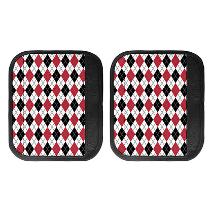 Red Black And White Argyle Pattern Print Handle Covers