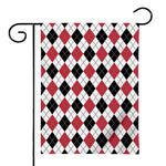 Red Black And White Argyle Pattern Print House Flag