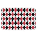 Red Black And White Argyle Pattern Print Indoor Door Mat