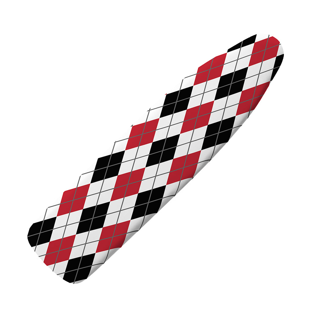 Red Black And White Argyle Pattern Print Ironing Board Cover