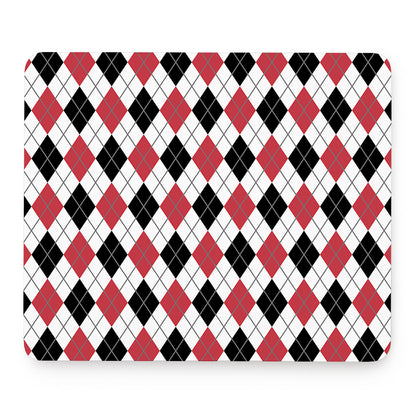 Red Black And White Argyle Pattern Print Mouse Pad