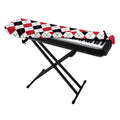 Red Black And White Argyle Pattern Print Piano Keyboard Cover
