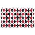 Red Black And White Argyle Pattern Print Polyester Doormat