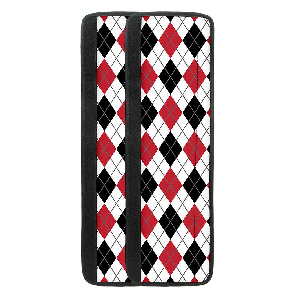 Red Black And White Argyle Pattern Print Refrigerator Handle Covers