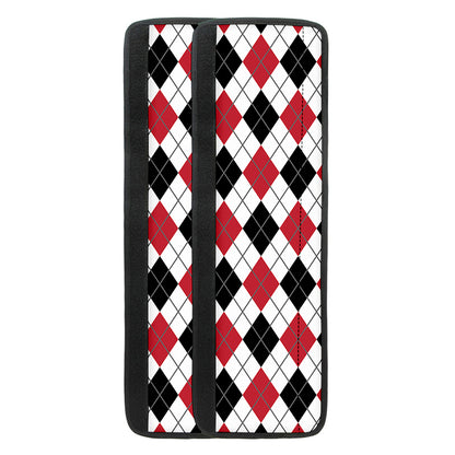 Red Black And White Argyle Pattern Print Refrigerator Handle Covers