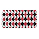 Red Black And White Argyle Pattern Print Towel