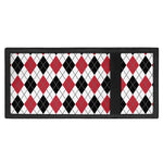 Red Black And White Argyle Pattern Print Trifold Wallet