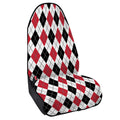Red Black And White Argyle Pattern Print Waterproof Car Seat Cover