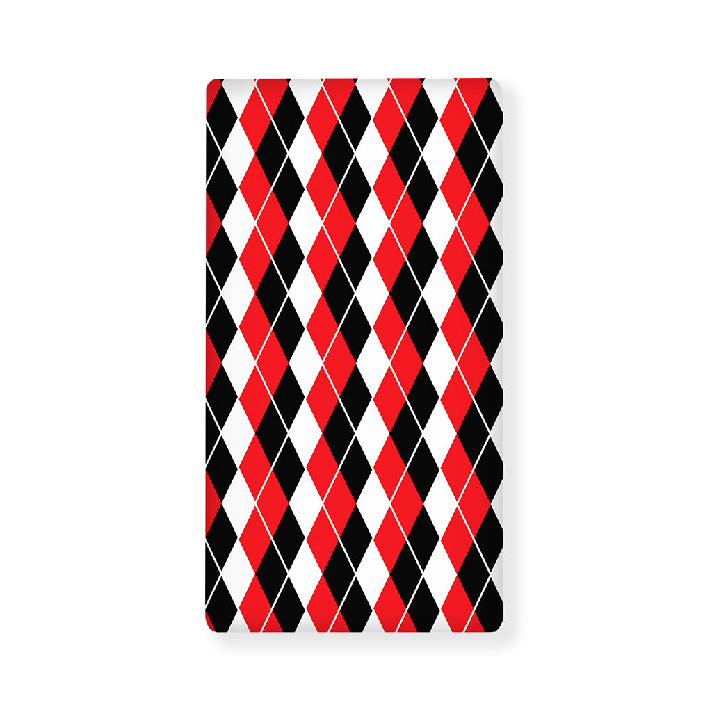 Red Black And White Argyle Print Baby Crib Sheet