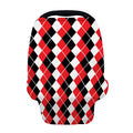 Red Black And White Argyle Print Baby Seat Cover