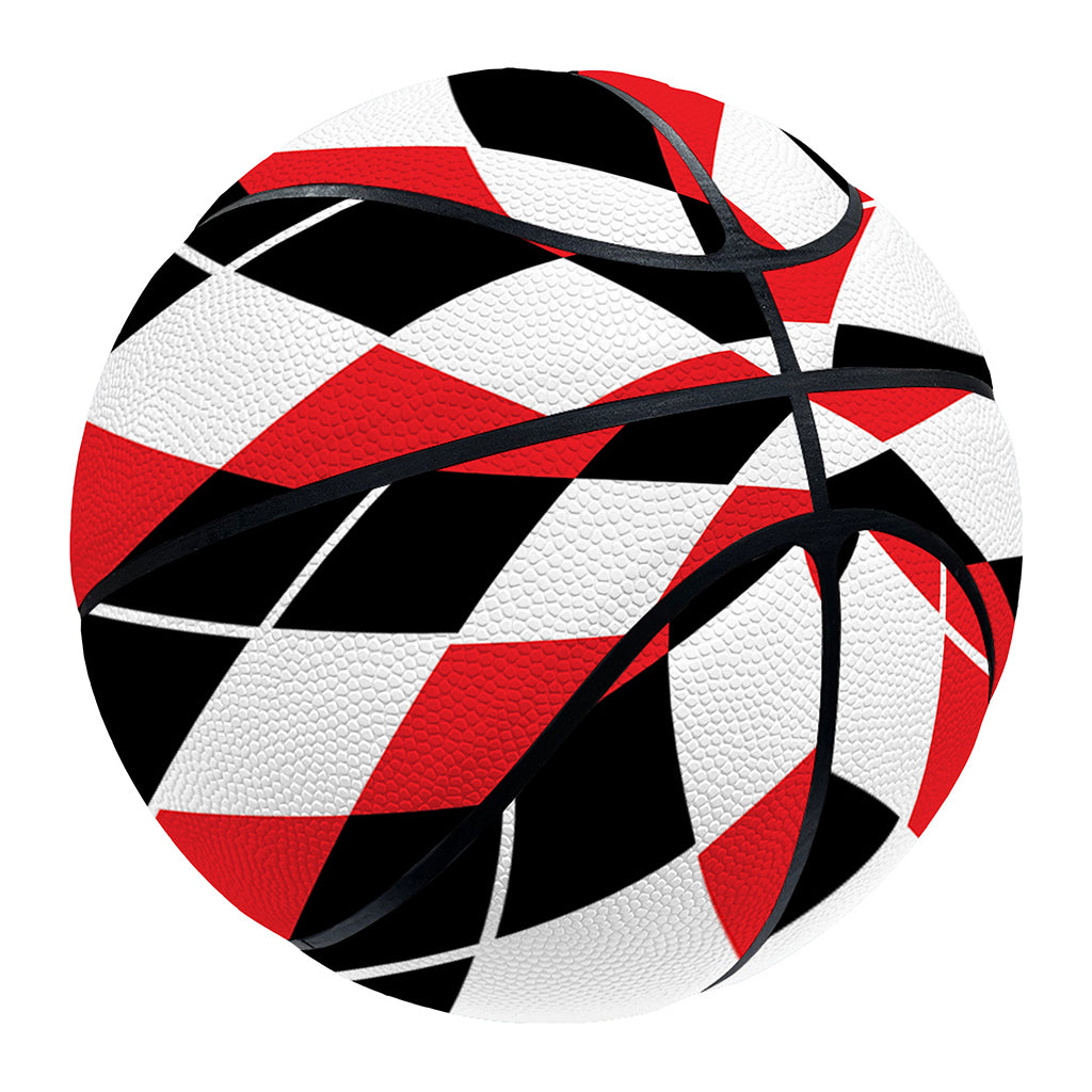 Red Black And White Argyle Print Basketball
