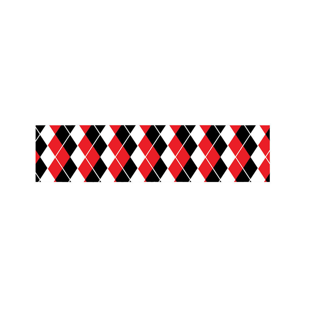 Red Black And White Argyle Print Bed Runner