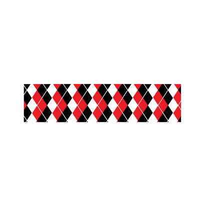 Red Black And White Argyle Print Bed Runner