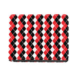 Red Black And White Argyle Print Bifold Wallet