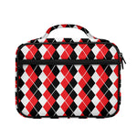 Red Black And White Argyle Print Briefcase Bible Bag