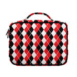 Red Black And White Argyle Print Briefcase Bible Bag