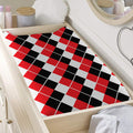 Red Black And White Argyle Print Changing Pad Cover