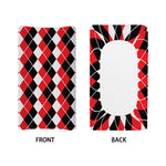 Red Black And White Argyle Print Changing Pad Cover