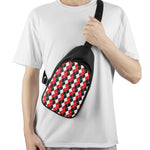 Red Black And White Argyle Print Chest Bag