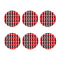 Red Black And White Argyle Print Coaster Set