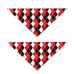 Red Black And White Argyle Print Dog Bandana