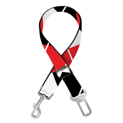 Red Black And White Argyle Print Dog Seat Belt