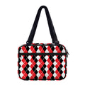 Red Black And White Argyle Print Double Strap Bible Bag