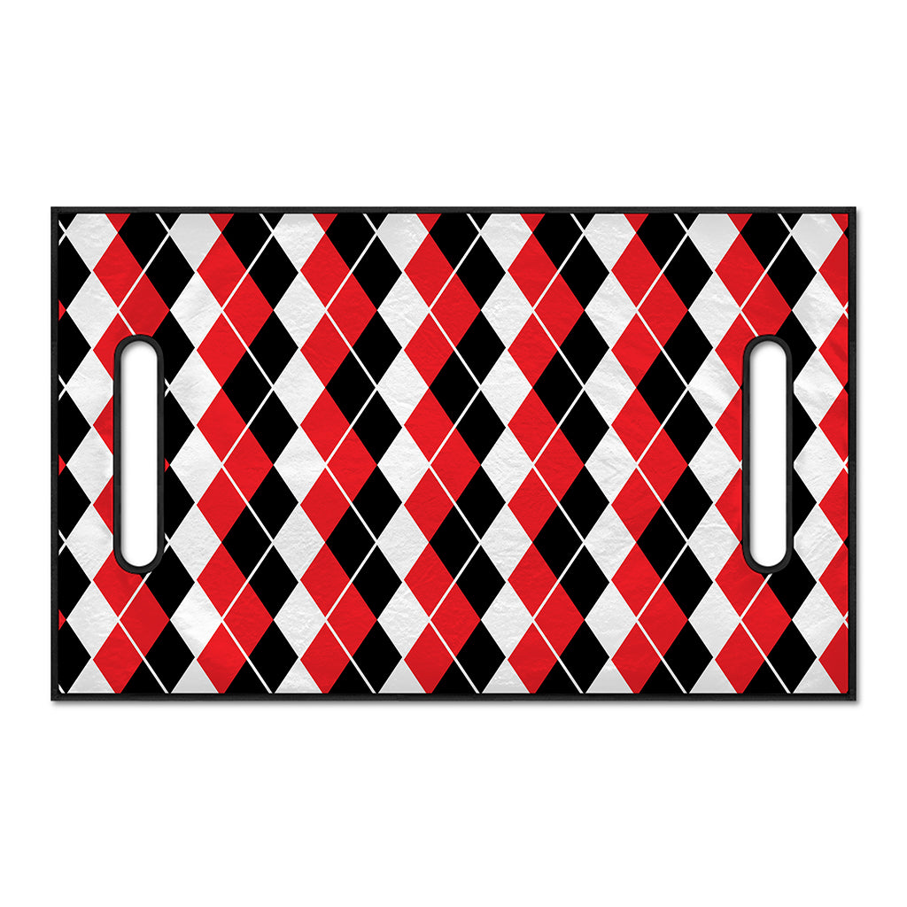 Red Black And White Argyle Print Golf Cart Seat Cover