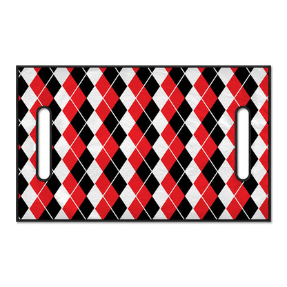 Red Black And White Argyle Print Golf Cart Seat Cover