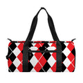 Red Black And White Argyle Print Gym Bag