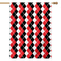 Red Black And White Argyle Print House Flag