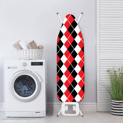Red Black And White Argyle Print Ironing Board Cover