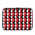 Red Black And White Argyle Print Laptop Sleeve