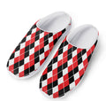 Red Black And White Argyle Print Mesh Casual Shoes
