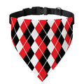 Red Black And White Argyle Print Over The Collar Dog Bandana