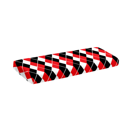 Red Black And White Argyle Print Piano Keyboard Cover
